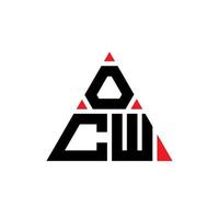 ocw triangel bokstavslogotypdesign med triangelform. ocw triangel logotyp design monogram. ocw triangel vektor logotyp mall med röd färg. ocw triangulär logotyp enkel, elegant och lyxig logotyp.