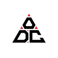 odc triangel bokstavslogotypdesign med triangelform. odc triangel logotyp design monogram. odc triangel vektor logotyp mall med röd färg. odc triangulär logotyp enkel, elegant och lyxig logotyp.