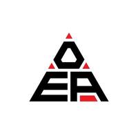 OEA-Dreieck-Buchstaben-Logo-Design mit Dreiecksform. Oea-Dreieck-Logo-Design-Monogramm. OEA-Dreieck-Vektor-Logo-Vorlage mit roter Farbe. oea dreieckiges Logo einfaches, elegantes und luxuriöses Logo. vektor