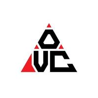 ovc-Dreieck-Buchstaben-Logo-Design mit Dreiecksform. Ovc-Dreieck-Logo-Design-Monogramm. ovc-Dreieck-Vektor-Logo-Vorlage mit roter Farbe. ovc dreieckiges Logo einfaches, elegantes und luxuriöses Logo. vektor