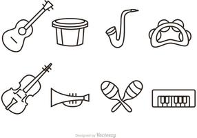 Outline Music Instrument Vector Ikoner