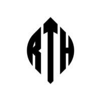 Rth Circle Letter Logo Design mit Kreis- und Ellipsenform. rth Ellipsenbuchstaben mit typografischem Stil. Die drei Initialen bilden ein Kreislogo. Rth Circle Emblem abstrakter Monogramm-Buchstabenmarkierungsvektor. vektor