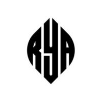 rya Kreisbuchstabe-Logo-Design mit Kreis- und Ellipsenform. rya ellipsenbuchstaben mit typografischem stil. Die drei Initialen bilden ein Kreislogo. Rya-Kreis-Emblem abstrakter Monogramm-Buchstaben-Markierungsvektor. vektor