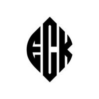 eck cirkel bokstavslogotyp design med cirkel och ellipsform. eck ellips bokstäver med typografisk stil. de tre initialerna bildar en cirkellogotyp. eck cirkel emblem abstrakt monogram brev märke vektor. vektor