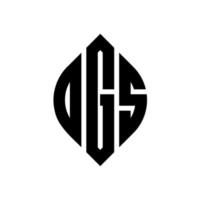 dgs-Kreisbuchstaben-Logo-Design mit Kreis- und Ellipsenform. dgs Ellipsenbuchstaben mit typografischem Stil. Die drei Initialen bilden ein Kreislogo. dgs-Kreis-Emblem abstrakter Monogramm-Buchstaben-Markierungsvektor. vektor