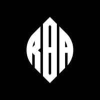 rba-Kreisbuchstaben-Logo-Design mit Kreis- und Ellipsenform. rba ellipsenbuchstaben mit typografischem stil. Die drei Initialen bilden ein Kreislogo. rba-Kreis-Emblem abstrakter Monogramm-Buchstaben-Markierungsvektor. vektor