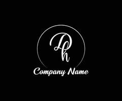 monogram logotyp med bokstaven dh. kreativ typografi logotyp för företag eller företag vektor