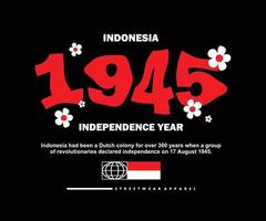 indonesia independence day t-shirt design och street wear vektor