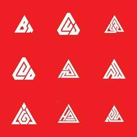 illustration einer reihe von monogrammlogos, initialen, buchstaben mit einem dreieckigen formdesignkonzept. einfache Marke, Luxus. vektor