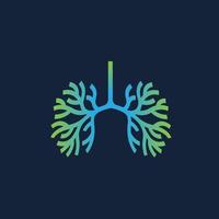 lunga mänskliga organ i neuron linje konst illustration medicinsk hälsa logotyp design vektor
