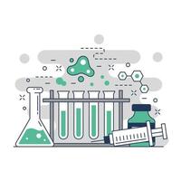 Website-Illustrationsdesign des Chemiemolekülkonzepts 3 vektor