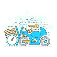 motorcykel delar industriellt koncept webbplats illustration design 2 vektor