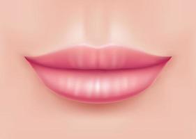Lippenfüller in der Kosmetik. Hyaluronsäure-Gel. Lippen mit Botox-Injektion. pralle sexy volle Lippen. perfekte saubere haut schöne spa zarte lippen. medizinisches und schönheitskonzept. realistischer 3D-Vektor. vektor
