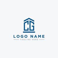 Logo-Design-Inspiration für Unternehmen aus den Anfangsbuchstaben des cg-Logo-Symbols. -Vektor vektor