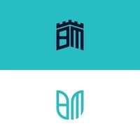 inspirerande logotypdesignset för företag från början av bm-logotypikonen. -vektorer vektor