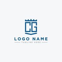 Logo-Design-Inspiration für Unternehmen aus den Anfangsbuchstaben des cg-Logo-Symbols. -Vektor vektor