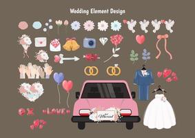 Designvektor für Hochzeits- oder Heiratselemente