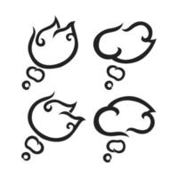 Chatbox-Blase, Cloud-Chatbox, Chat, Kommunikationssymbol, schwarz-weiße Sprechblasen vektor