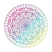 rundes Farbverlaufsmandala auf weißem, isoliertem Hintergrund. abstraktes Mandala-Design für Yoga, Meditationsplakat, Banner, Tapete vektor