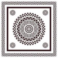 Stammes-Schal Bandana-Muster. Design im polynesischen Maori-Stil für Frauen, Hijab, Boho-Teppich, Bandana, Halsbekleidung, Batik, Teppich, Schal, Kissenbezug. quadratisches Muster vektor