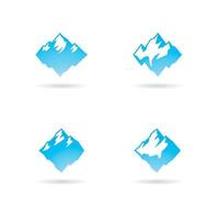 Eisberg-Logo-Illustration in isoliertem weißem Hintergrund