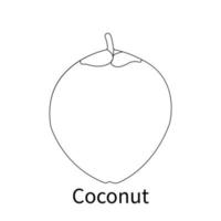 lätta frukter målarbok för barn och småbarn kokos vektor