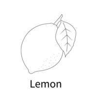 Einfache Früchte Malvorlagen für Kinder und Kleinkinder Zitrone vektor