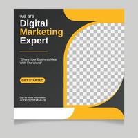 digital marknadsföring expert sociala medier post mall vektor