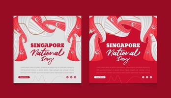 flaches singapur nationaltag social media post banner illustration design vektor