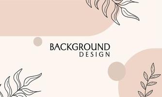 brun färg banner vektor design med handritade element. feminin och minimalistisk design.