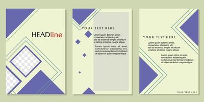 Reihe von Cover-Designs im geometrischen Stil. abstrakter hintergrund der blauen farbe mit rautenformelement vektor