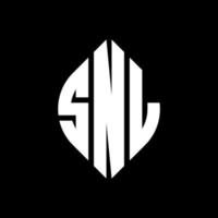 snl-Kreisbuchstaben-Logo-Design mit Kreis- und Ellipsenform. snl ellipsenbuchstaben mit typografischem stil. Die drei Initialen bilden ein Kreislogo. snl-Kreis-Emblem abstrakter Monogramm-Buchstaben-Markierungsvektor. vektor