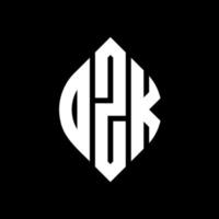 ozk-Kreisbuchstaben-Logo-Design mit Kreis- und Ellipsenform. ozk Ellipsenbuchstaben mit typografischem Stil. Die drei Initialen bilden ein Kreislogo. ozk-Kreis-Emblem abstrakter Monogramm-Buchstaben-Markenvektor. vektor