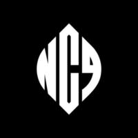 ncq-Kreisbuchstaben-Logo-Design mit Kreis- und Ellipsenform. ncq Ellipsenbuchstaben mit typografischem Stil. Die drei Initialen bilden ein Kreislogo. NCQ-Kreis-Emblem abstrakter Monogramm-Buchstaben-Markierungsvektor. vektor