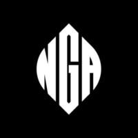 Nga-Kreis-Buchstaben-Logo-Design mit Kreis- und Ellipsenform. nga ellipsenbuchstaben mit typografischem stil. Die drei Initialen bilden ein Kreislogo. Nga-Kreis-Emblem abstrakter Monogramm-Buchstaben-Markierungsvektor. vektor