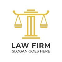Anwaltskanzlei-Logo-Vorlage mit Skalenform auf isoliertem Hintergrund vektor