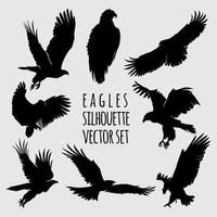 eagle silhouette vektor illustration set
