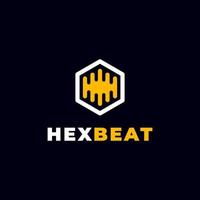 Beat-Musik digital in Hexa-Linie Logo-Vektor-Illustration Design-Vorlage, digitale Beat-Musik-Symbol-Symbol-Vorlage, Schallwellen-Symbol-Logo-Element isolierter Vektor