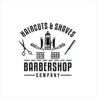 Vektor der Barbershop-Vintage-Logo-Vorlage auf isoliertem weißem Hintergrund