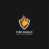 Feuerschild-Logo-Design-Element. Feuerwarnschild Schild. vektor