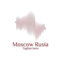 moderna Moskva ryska våg logotyp mall design vektor illustration enkel