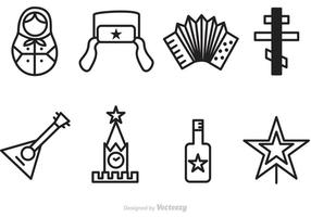 Russische Gliederung Vektor Icons