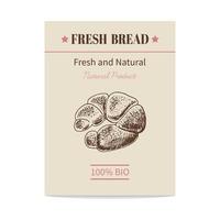Vektor handgezeichnete Skizze Bagel Poster. Brot-Abbildung. symbole und elemente für druck, etiketten, verpackungen.