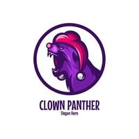 Clown-Panther-Charakter-Logo vektor