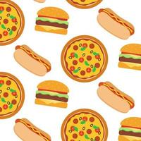 hamburger und hot dog nahtloses muster. Vektor-Illustration. vektor