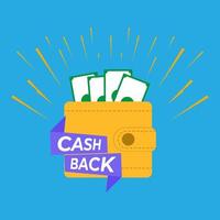 cashback-tjänst, finansiell betalningsetikett. vektor