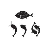 Fisch-Logo-Vektor-Illustration-Design-Vorlage. vektor