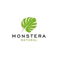 Logo der tropischen Pflanzenblätter. Monstera hinterlässt Logo-Design. Vektorillustrationen. vektor