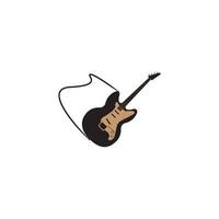 gitarr logotyp vektor illustration formgivningsmall.