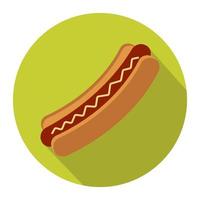 Hot-Dog-Wurst oder Hotdog-Flachvektorsymbol für Apps und Websites vektor